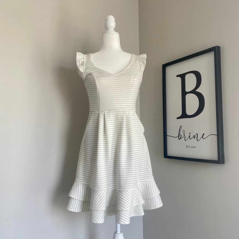 Maeve Pin Stripe Fit and Flare Dress